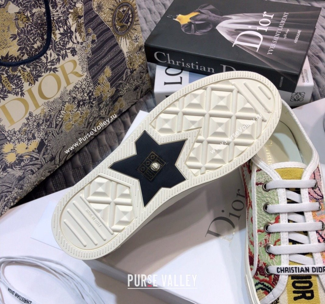 Dior WalknDior Sneakers in Embroidered Cotton Multicolor 43 2024 0226 (MD-240226043)