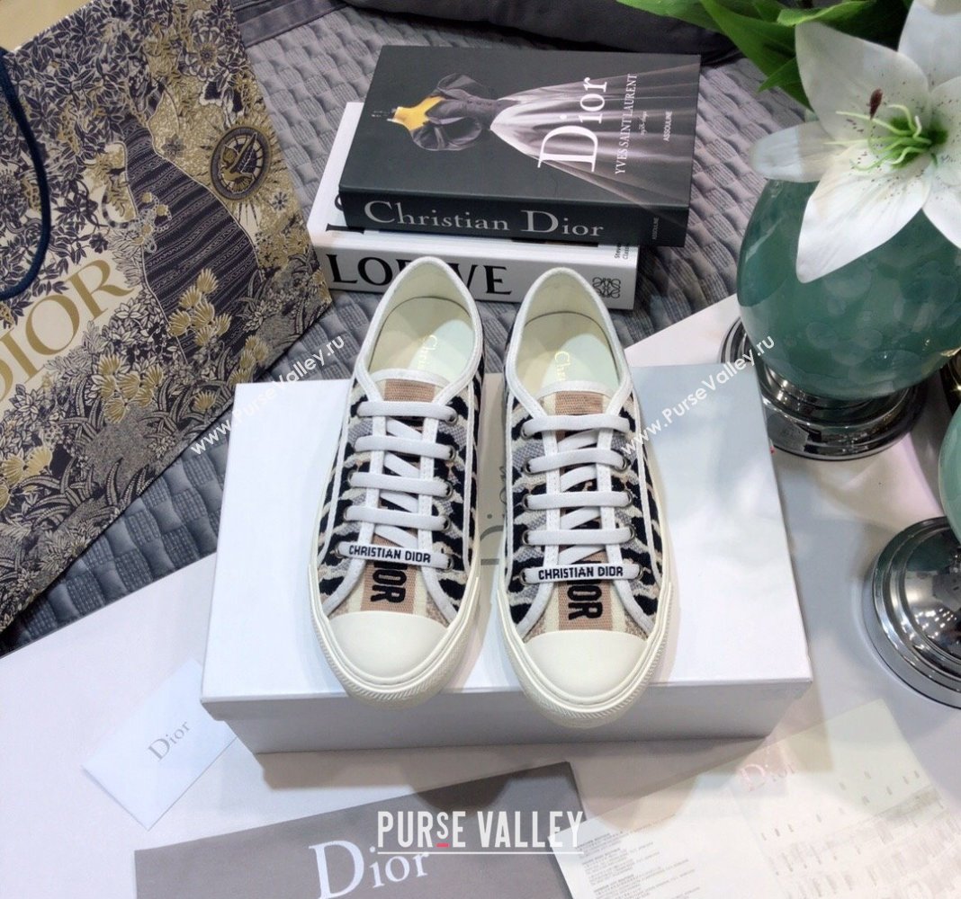 Dior WalknDior Sneakers in Embroidered Cotton Multicolor 44 2024 0226 (MD-240226044)