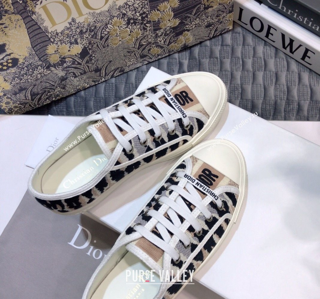 Dior WalknDior Sneakers in Embroidered Cotton Multicolor 44 2024 0226 (MD-240226044)