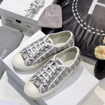 Dior WalknDior Sneakers in Oblique Embroidered Cotton Grey 2024 0226 (MD-240226045)