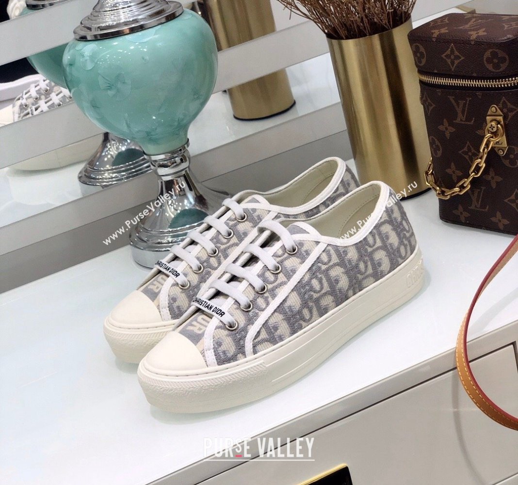 Dior WalknDior Sneakers in Oblique Embroidered Cotton Grey 2024 0226 (MD-240226045)
