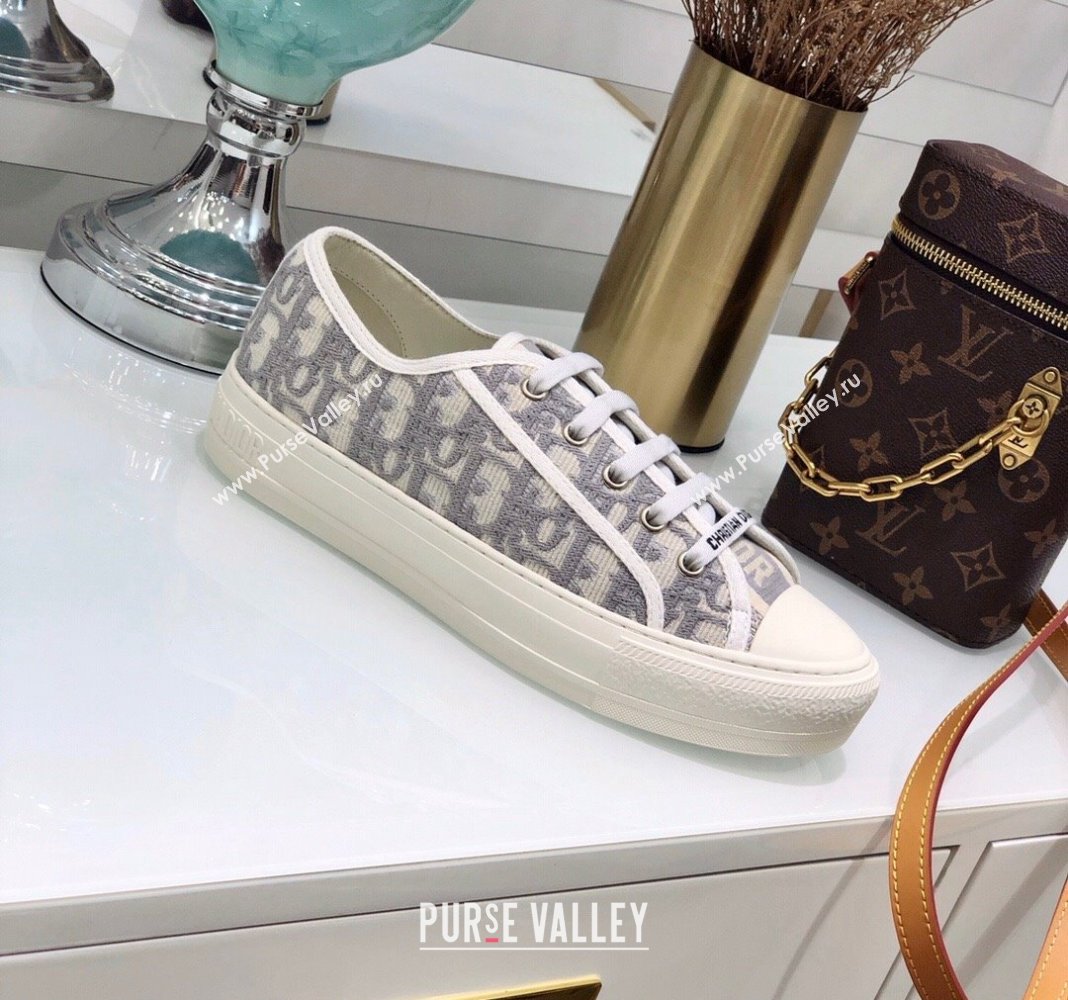Dior WalknDior Sneakers in Oblique Embroidered Cotton Grey 2024 0226 (MD-240226045)