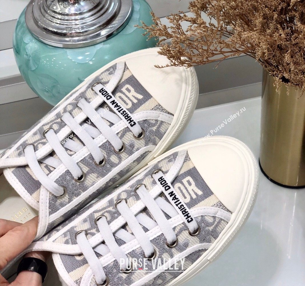 Dior WalknDior Sneakers in Oblique Embroidered Cotton Grey 2024 0226 (MD-240226045)