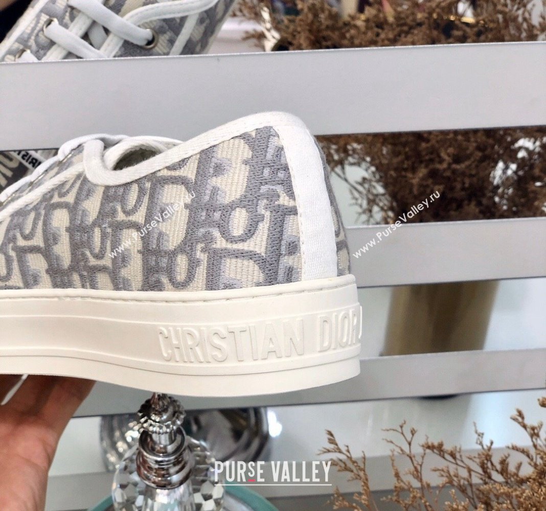 Dior WalknDior Sneakers in Oblique Embroidered Cotton Grey 2024 0226 (MD-240226045)