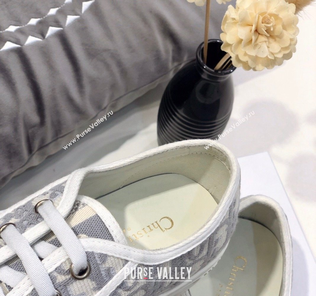 Dior WalknDior Sneakers in Oblique Embroidered Cotton Grey 2024 0226 (MD-240226045)