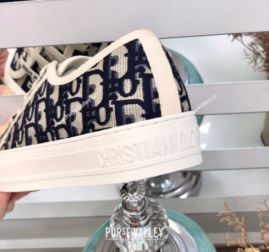 Dior WalknDior Sneakers in Oblique Embroidered Cotton Dark Blue 2024 0226 (MD-240226048)