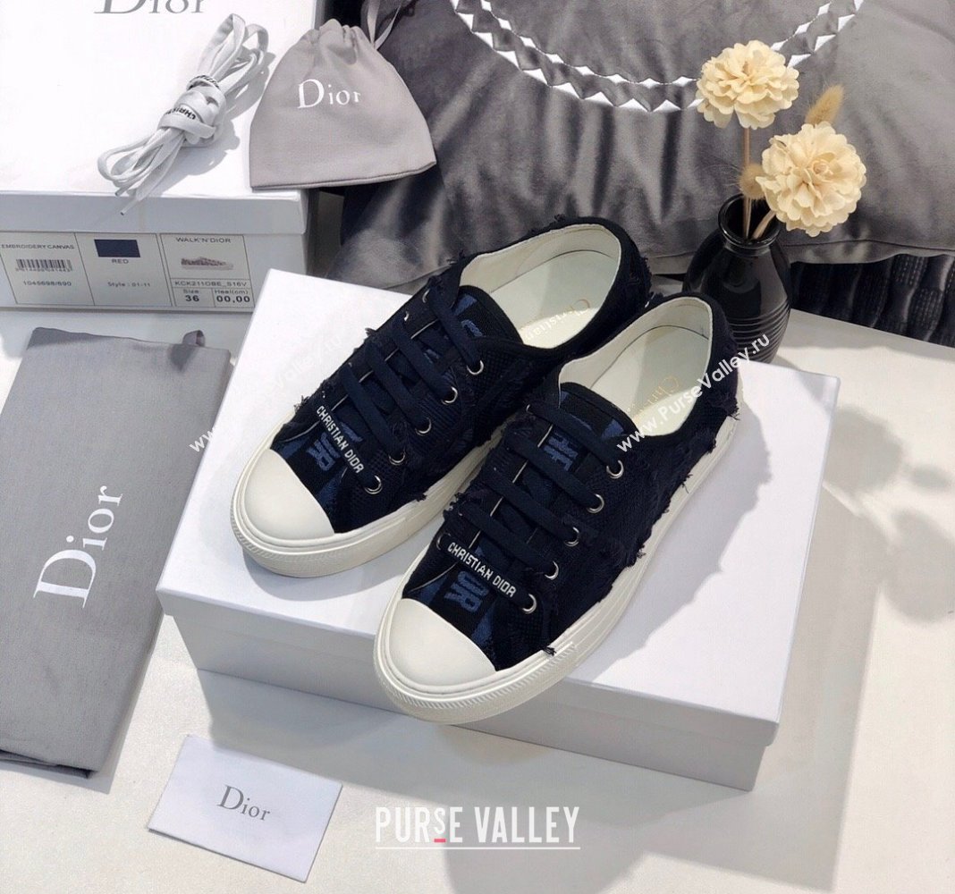 Dior WalknDior Sneakers in Fringe Cotton Dark Blue 2024 0226 (MD-240226049)