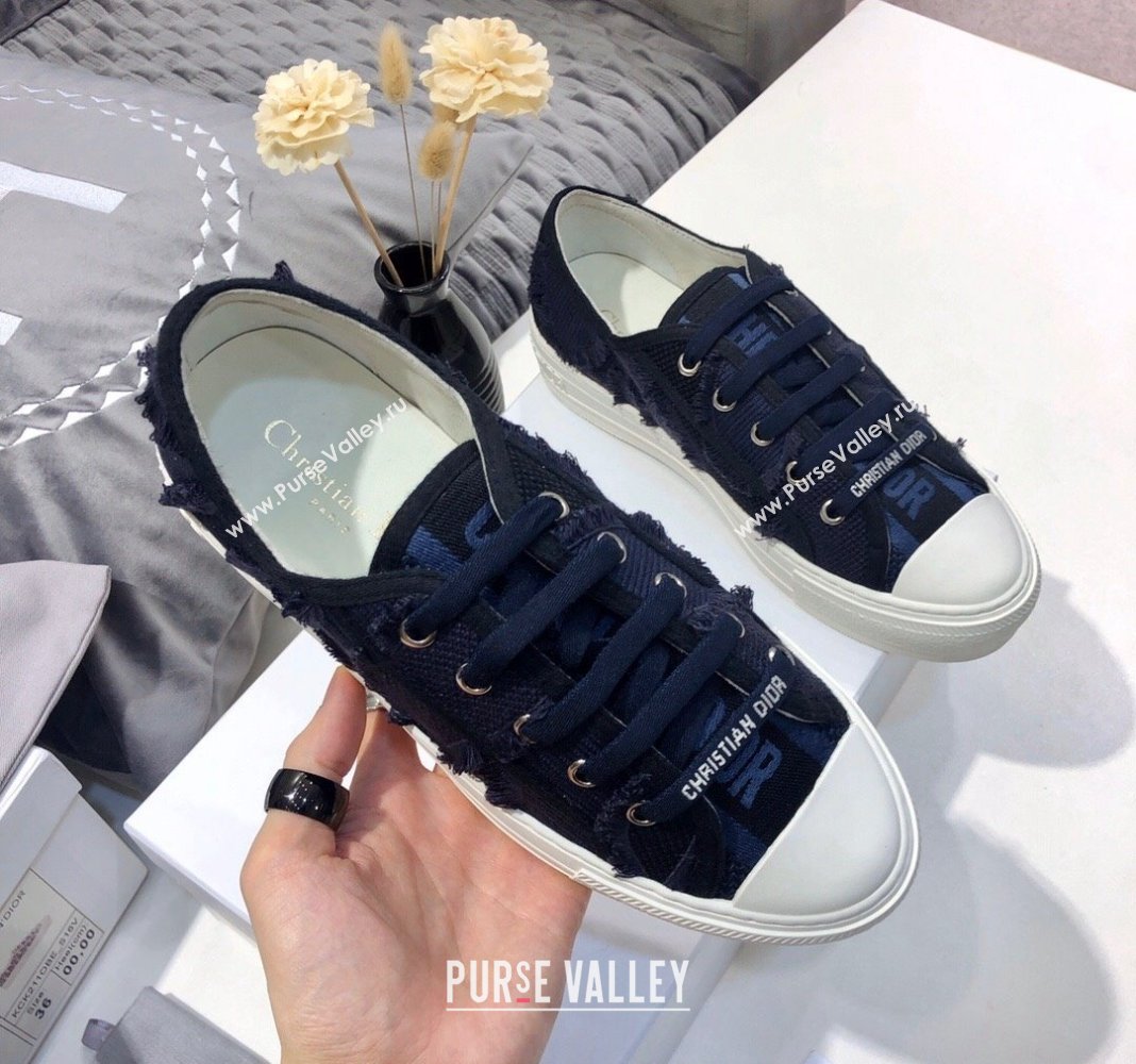 Dior WalknDior Sneakers in Fringe Cotton Dark Blue 2024 0226 (MD-240226049)