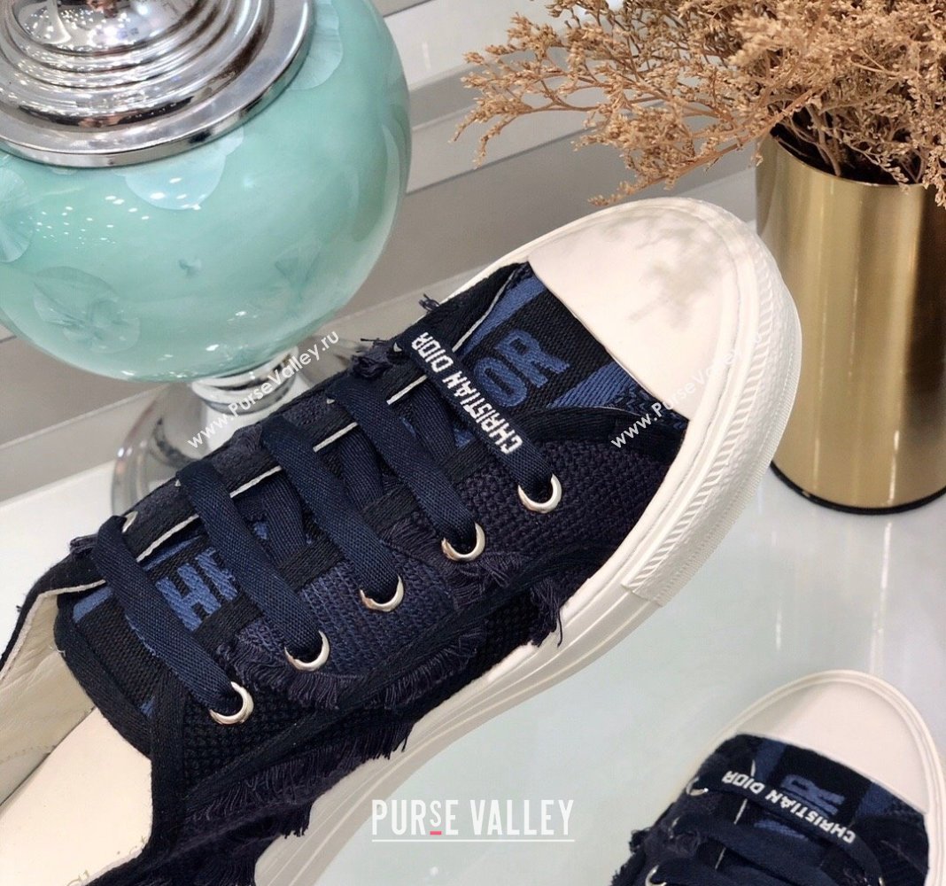 Dior WalknDior Sneakers in Fringe Cotton Dark Blue 2024 0226 (MD-240226049)