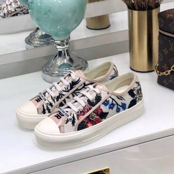 Dior WalknDior Sneakers in Embroidered Cotton Pink/Multicolor 51 2024 0226 (MD-240226051)