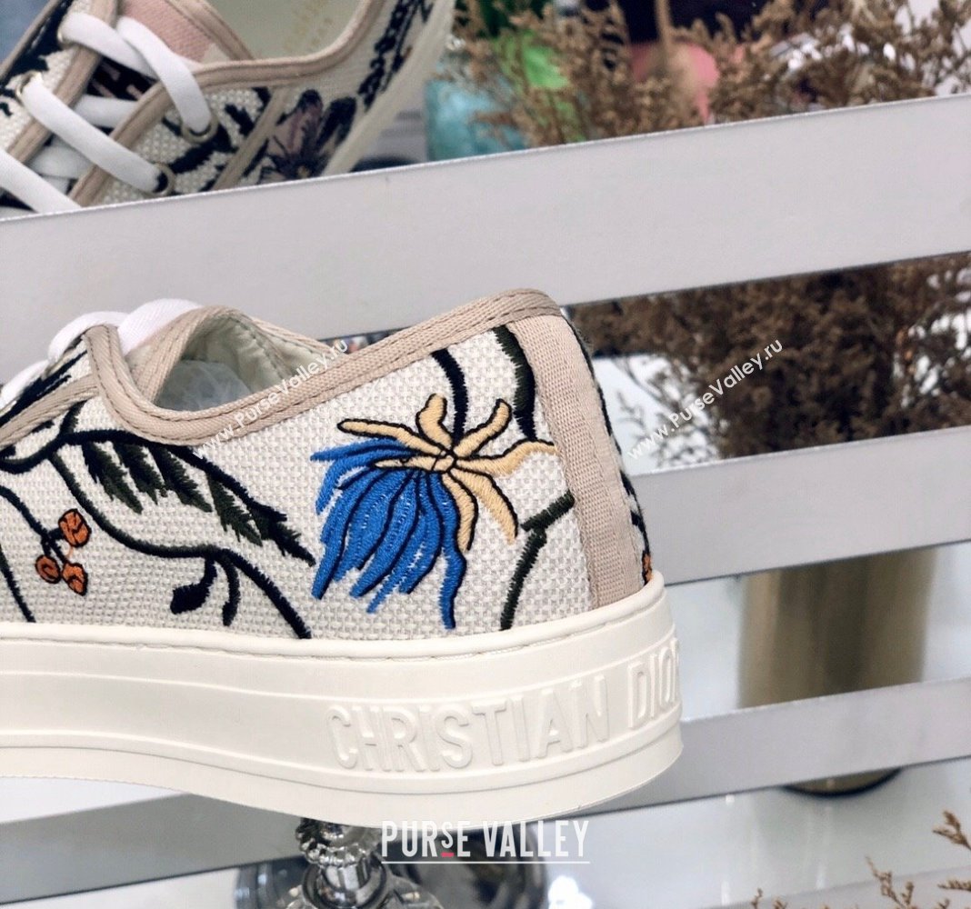 Dior WalknDior Sneakers in Embroidered Cotton Pink/Multicolor 51 2024 0226 (MD-240226051)