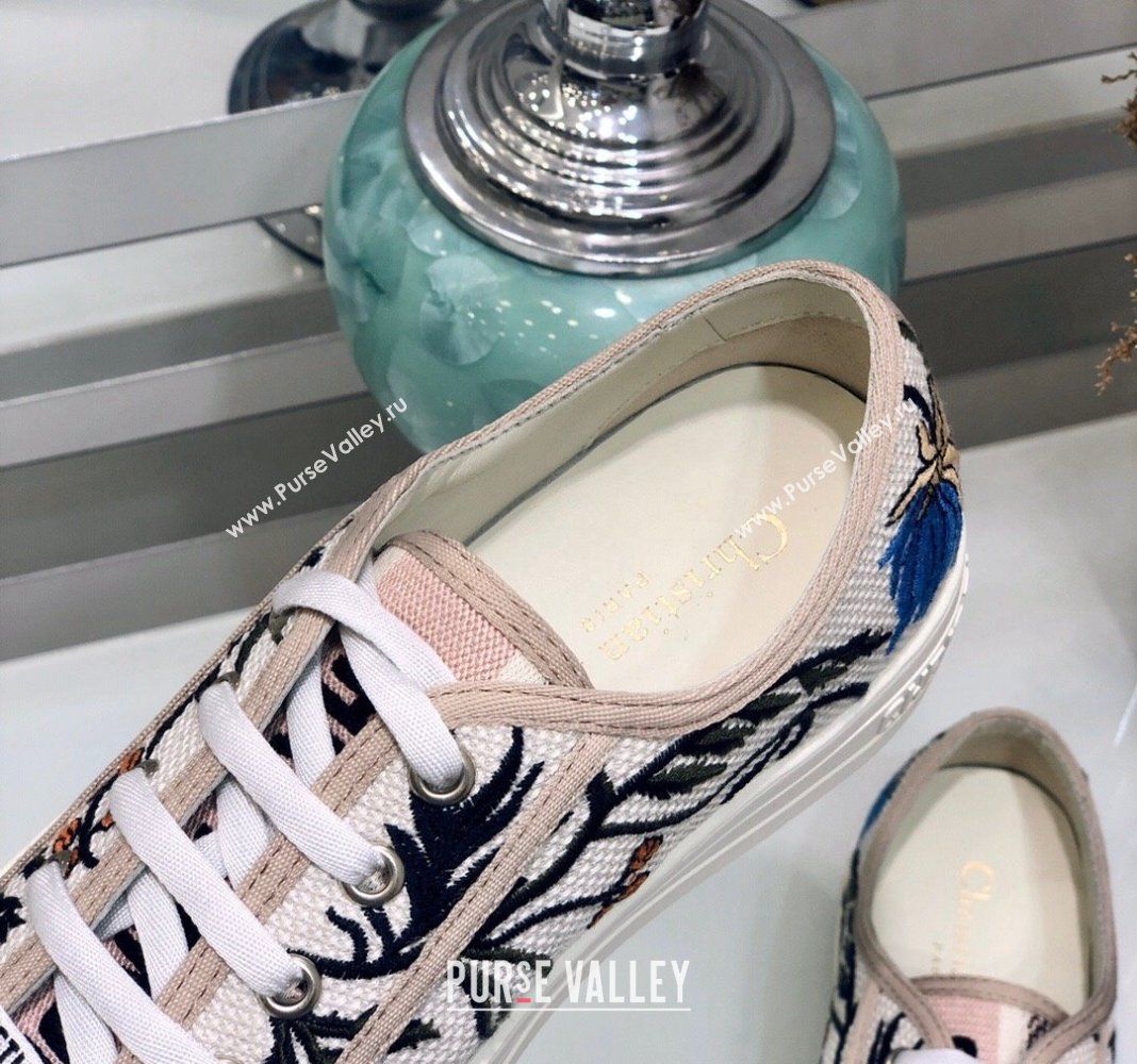 Dior WalknDior Sneakers in Embroidered Cotton Pink/Multicolor 51 2024 0226 (MD-240226051)