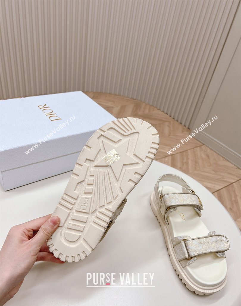 Dior Dioract Flat Strap Sandal in Technical Fabric with Gold-Tone Allover Butterfly Print 2024 (MD-240226060)