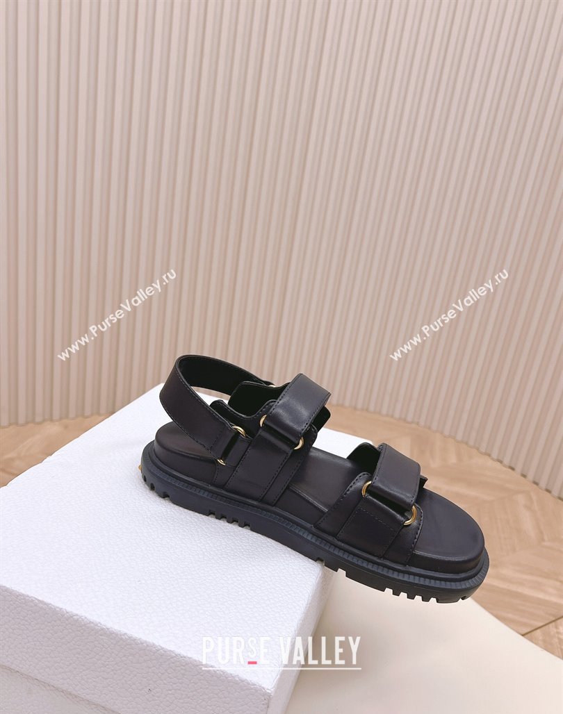 Dior Dioract Flat Strap Sandal in Dark Blue Calfskin 2024 (MD-240226063)