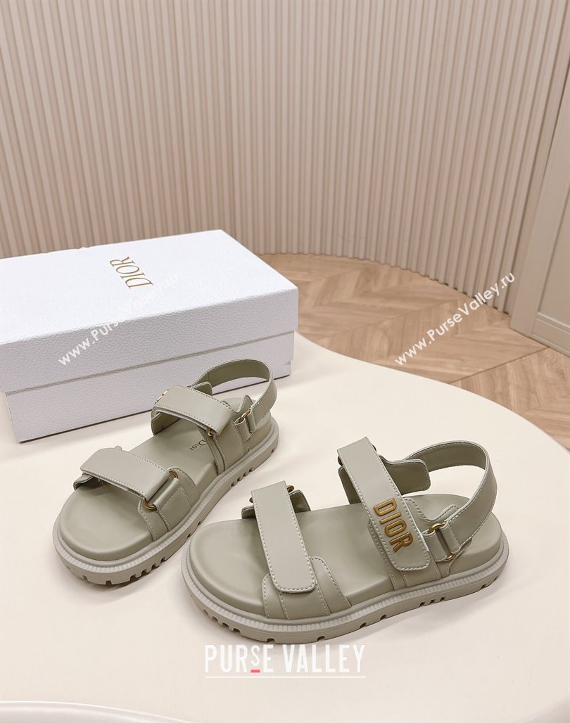 Dior Dioract Flat Strap Sandal in Grey Calfskin 2024 0226 (MD-240226065)