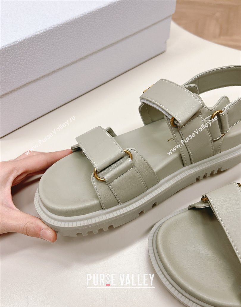 Dior Dioract Flat Strap Sandal in Grey Calfskin 2024 0226 (MD-240226065)