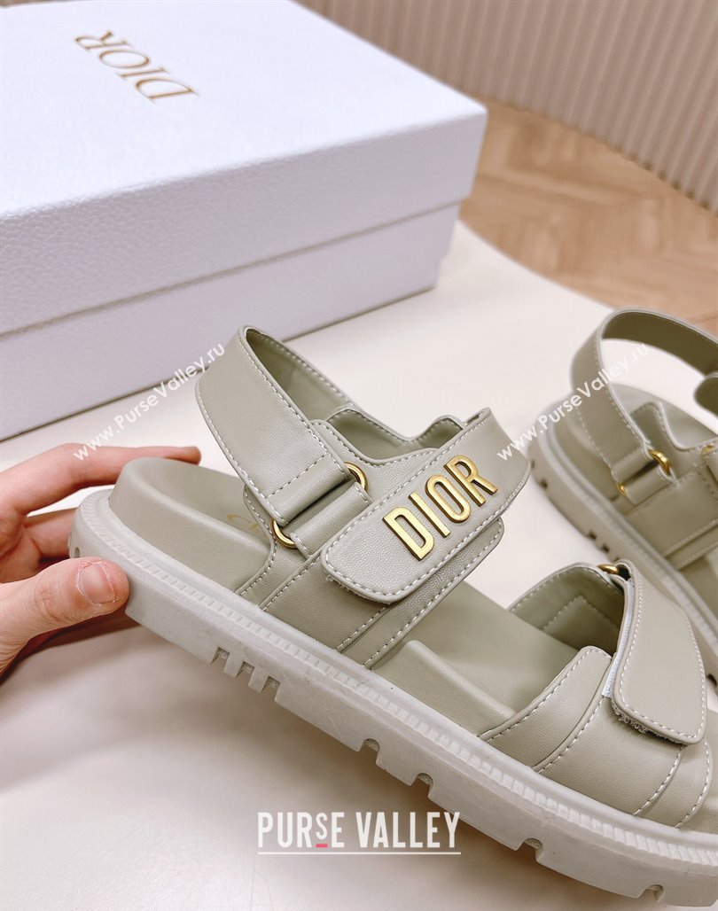Dior Dioract Flat Strap Sandal in Grey Calfskin 2024 0226 (MD-240226065)