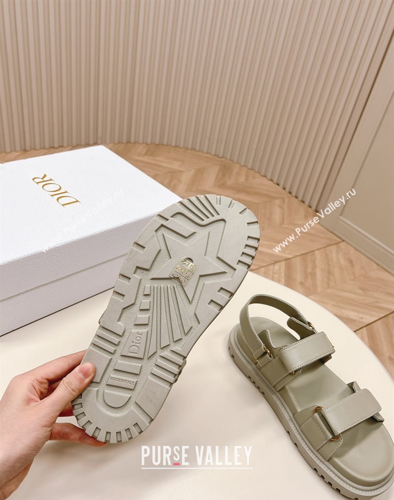 Dior Dioract Flat Strap Sandal in Grey Calfskin 2024 0226 (MD-240226065)