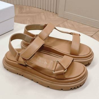 Dior D-Wave Sandal in Calfskin Light Brown 2024 0226 (MD-240226069)