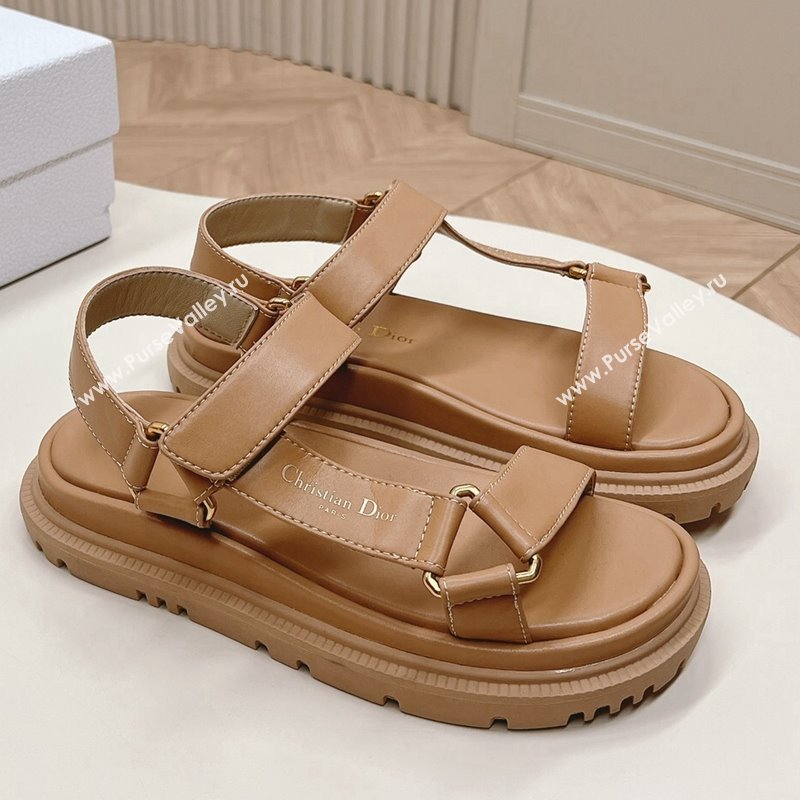 Dior D-Wave Sandal in Calfskin Light Brown 2024 0226 (MD-240226069)