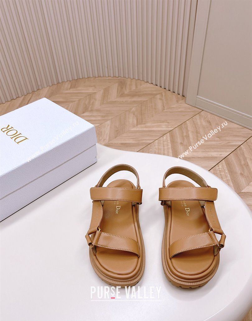 Dior D-Wave Sandal in Calfskin Light Brown 2024 0226 (MD-240226069)