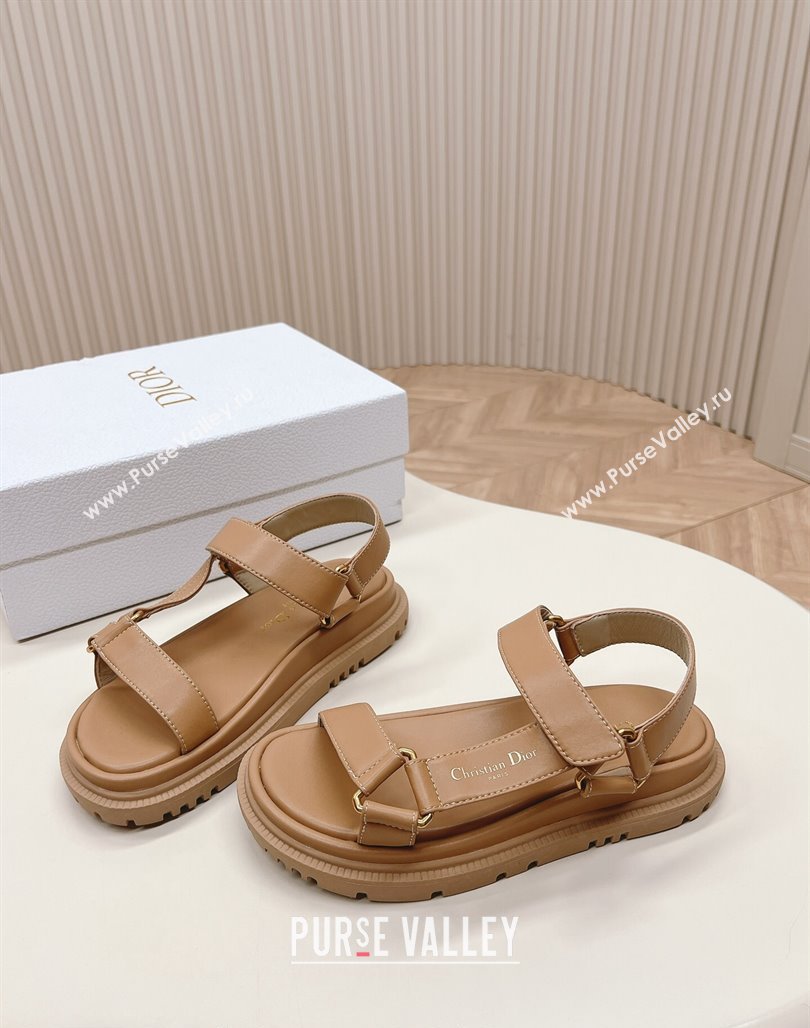 Dior D-Wave Sandal in Calfskin Light Brown 2024 0226 (MD-240226069)