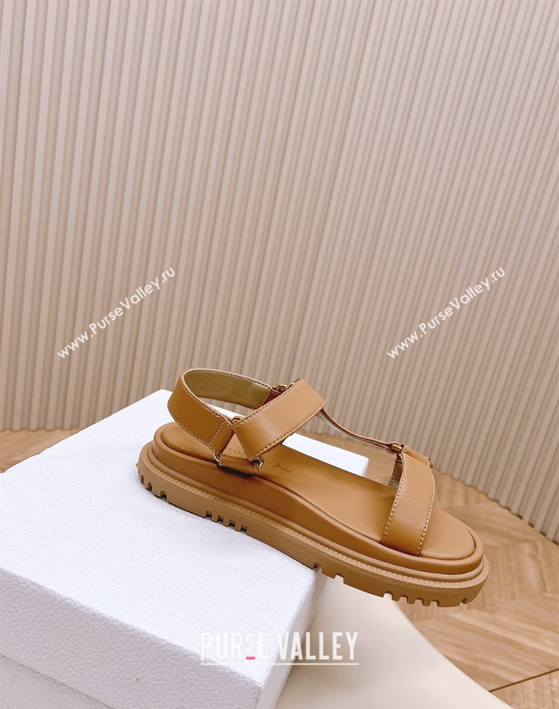 Dior D-Wave Sandal in Calfskin Light Brown 2024 0226 (MD-240226069)