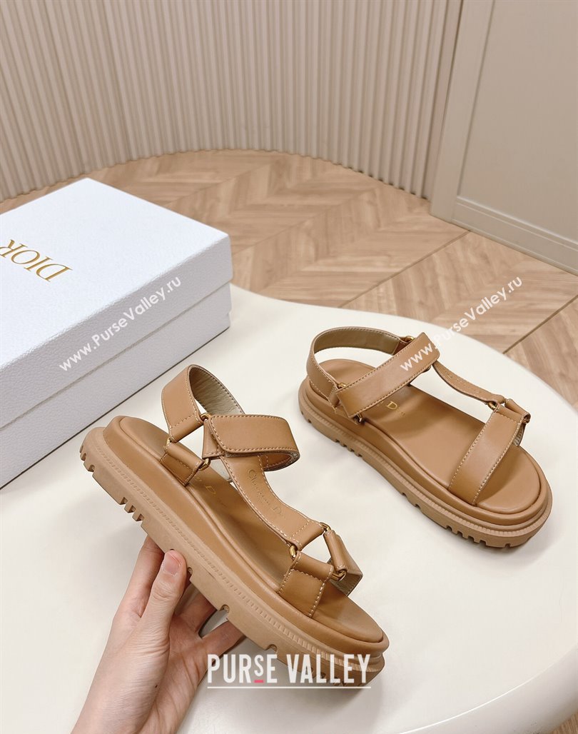 Dior D-Wave Sandal in Calfskin Light Brown 2024 0226 (MD-240226069)