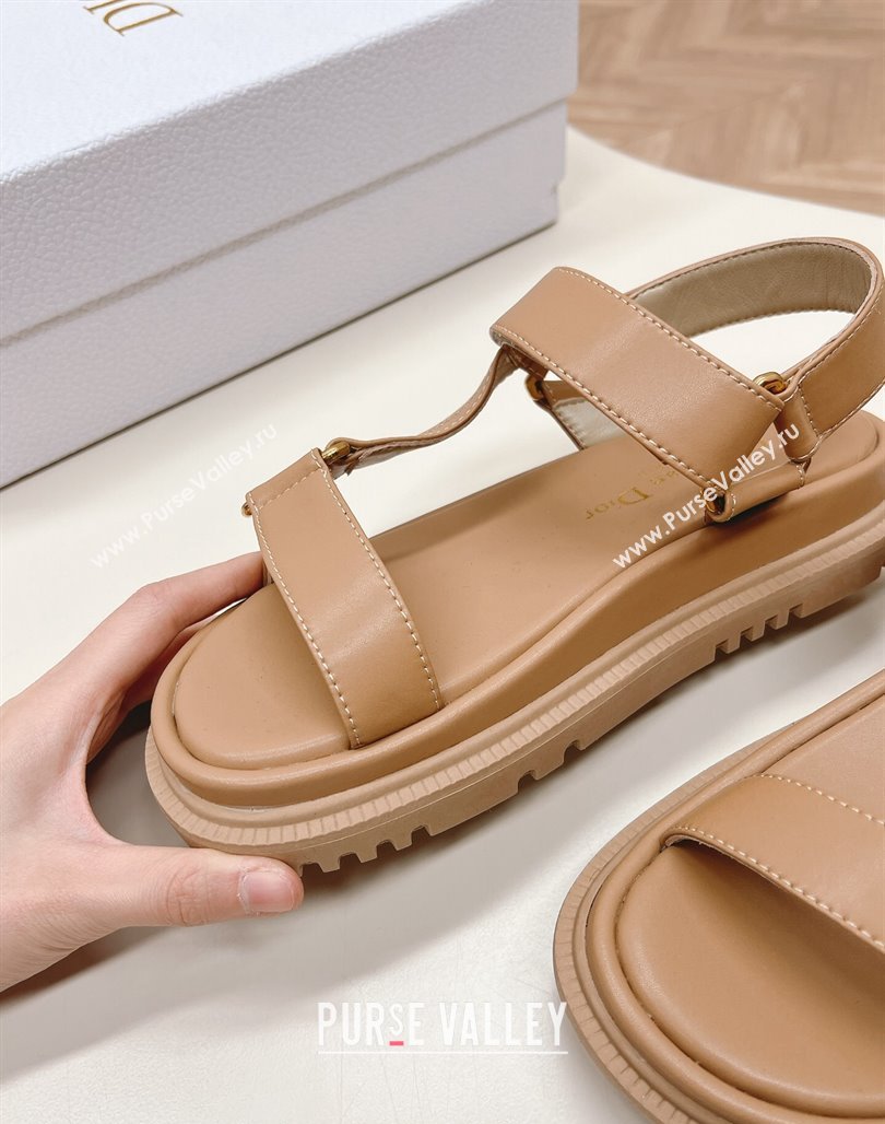 Dior D-Wave Sandal in Calfskin Light Brown 2024 0226 (MD-240226069)