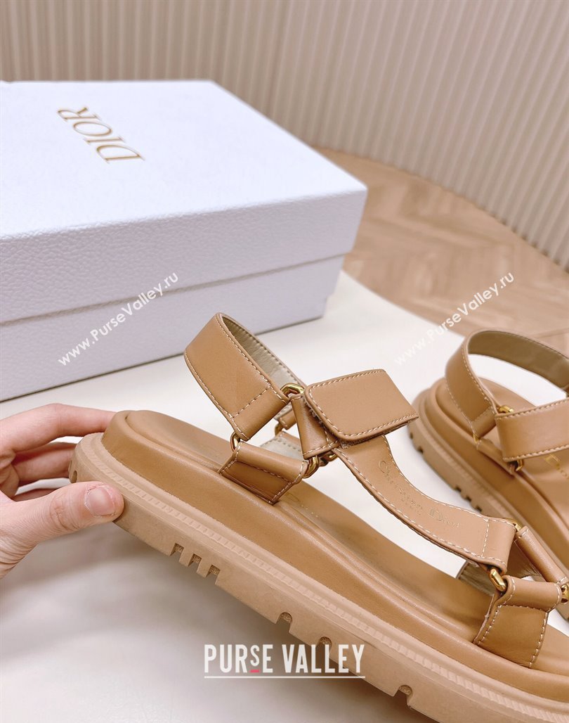 Dior D-Wave Sandal in Calfskin Light Brown 2024 0226 (MD-240226069)