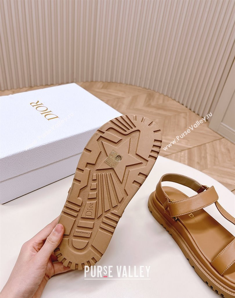 Dior D-Wave Sandal in Calfskin Light Brown 2024 0226 (MD-240226069)