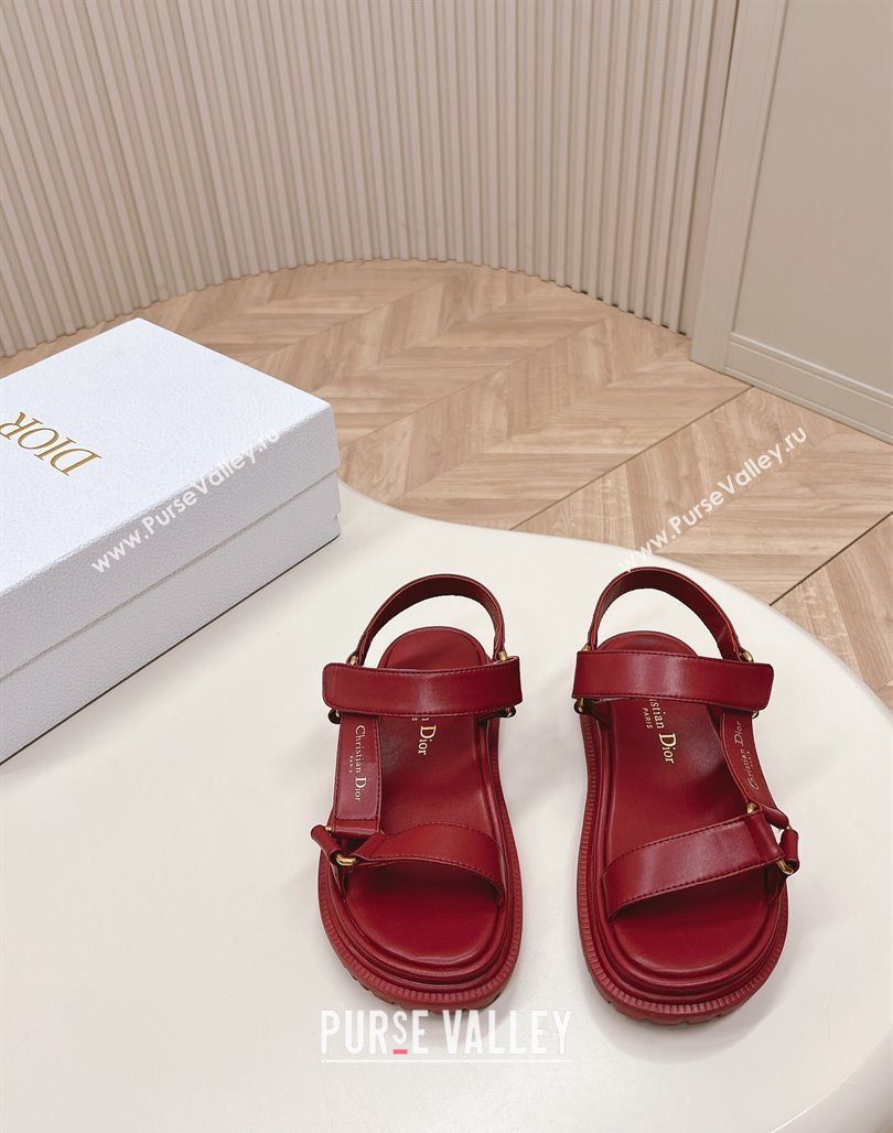Dior D-Wave Sandal in Calfskin Red 2024 0226 (MD-240226070)