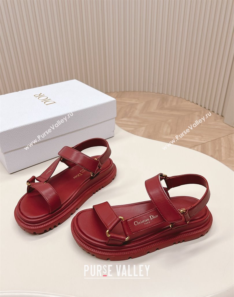Dior D-Wave Sandal in Calfskin Red 2024 0226 (MD-240226070)