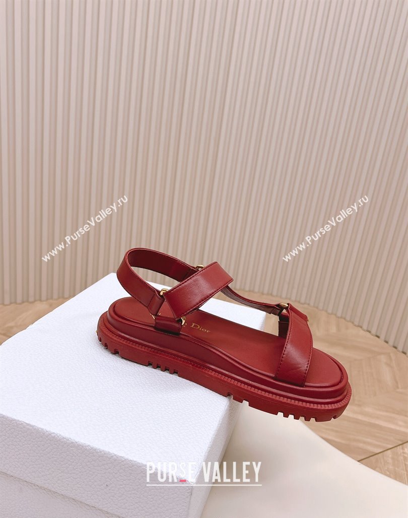Dior D-Wave Sandal in Calfskin Red 2024 0226 (MD-240226070)