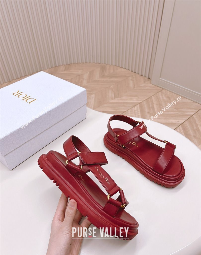 Dior D-Wave Sandal in Calfskin Red 2024 0226 (MD-240226070)