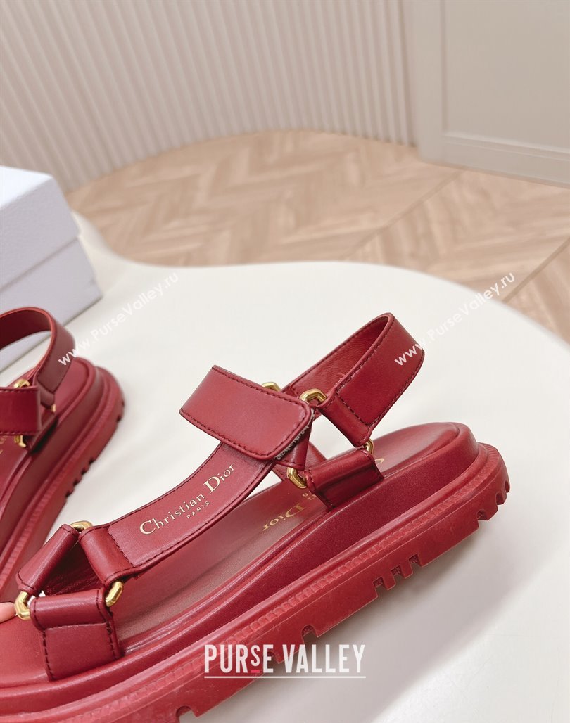 Dior D-Wave Sandal in Calfskin Red 2024 0226 (MD-240226070)