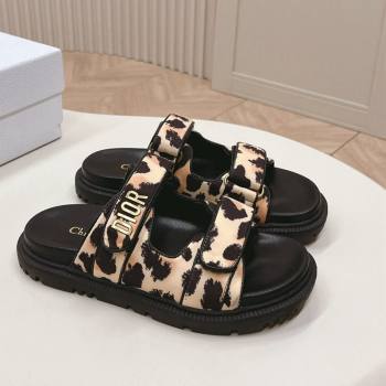 Dior Dioract Slide Sandals in Printed Canvas Beige/Black 2024 0226 (MD-240226073)