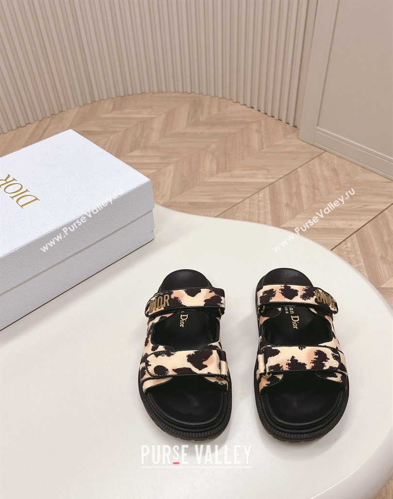Dior Dioract Slide Sandals in Printed Canvas Beige/Black 2024 0226 (MD-240226073)