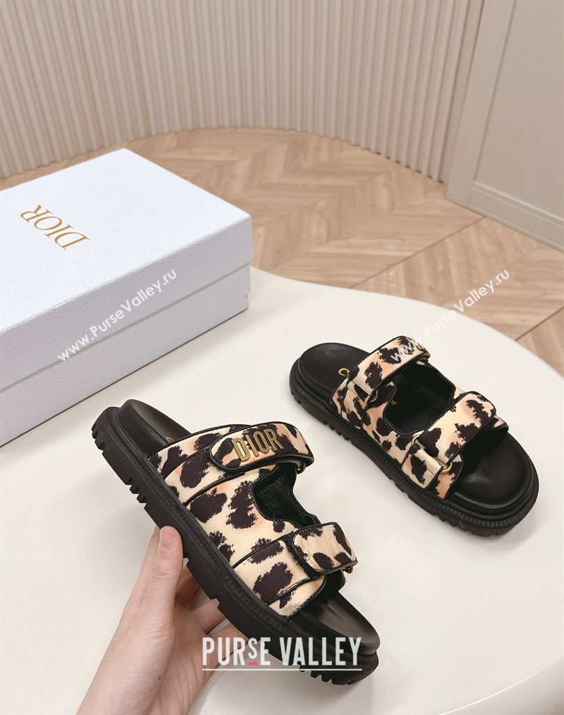 Dior Dioract Slide Sandals in Printed Canvas Beige/Black 2024 0226 (MD-240226073)