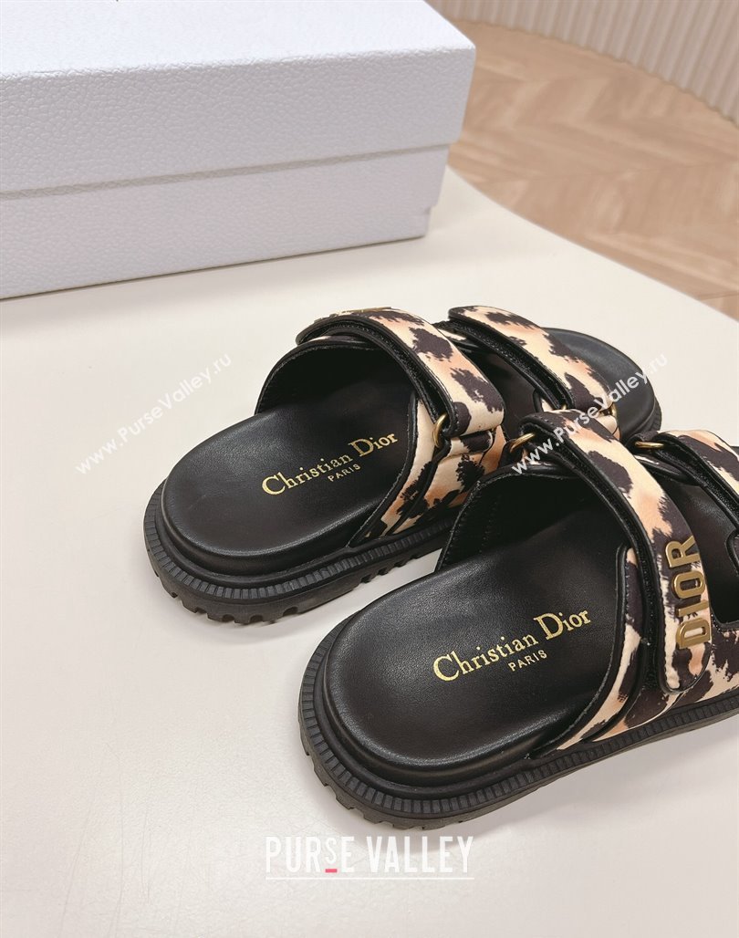 Dior Dioract Slide Sandals in Printed Canvas Beige/Black 2024 0226 (MD-240226073)
