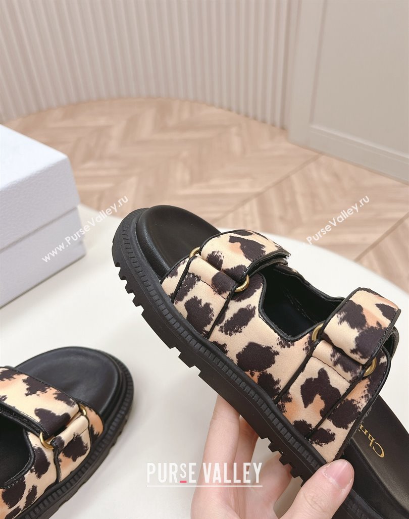 Dior Dioract Slide Sandals in Printed Canvas Beige/Black 2024 0226 (MD-240226073)