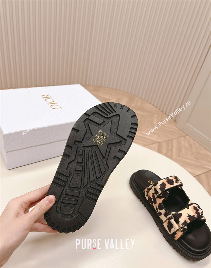 Dior Dioract Slide Sandals in Printed Canvas Beige/Black 2024 0226 (MD-240226073)