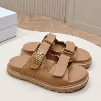 Dior Dioract Slide Sandals in Calfskin Light Brown 2024 0226 (MD-240226074)