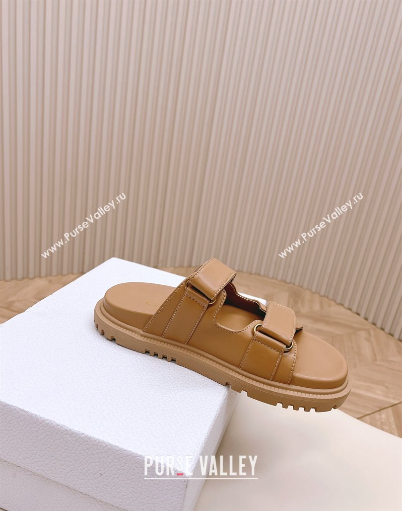 Dior Dioract Slide Sandals in Calfskin Light Brown 2024 0226 (MD-240226074)