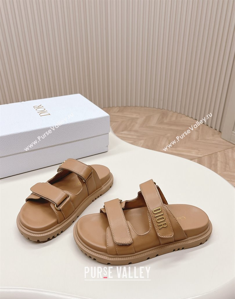 Dior Dioract Slide Sandals in Calfskin Light Brown 2024 0226 (MD-240226074)