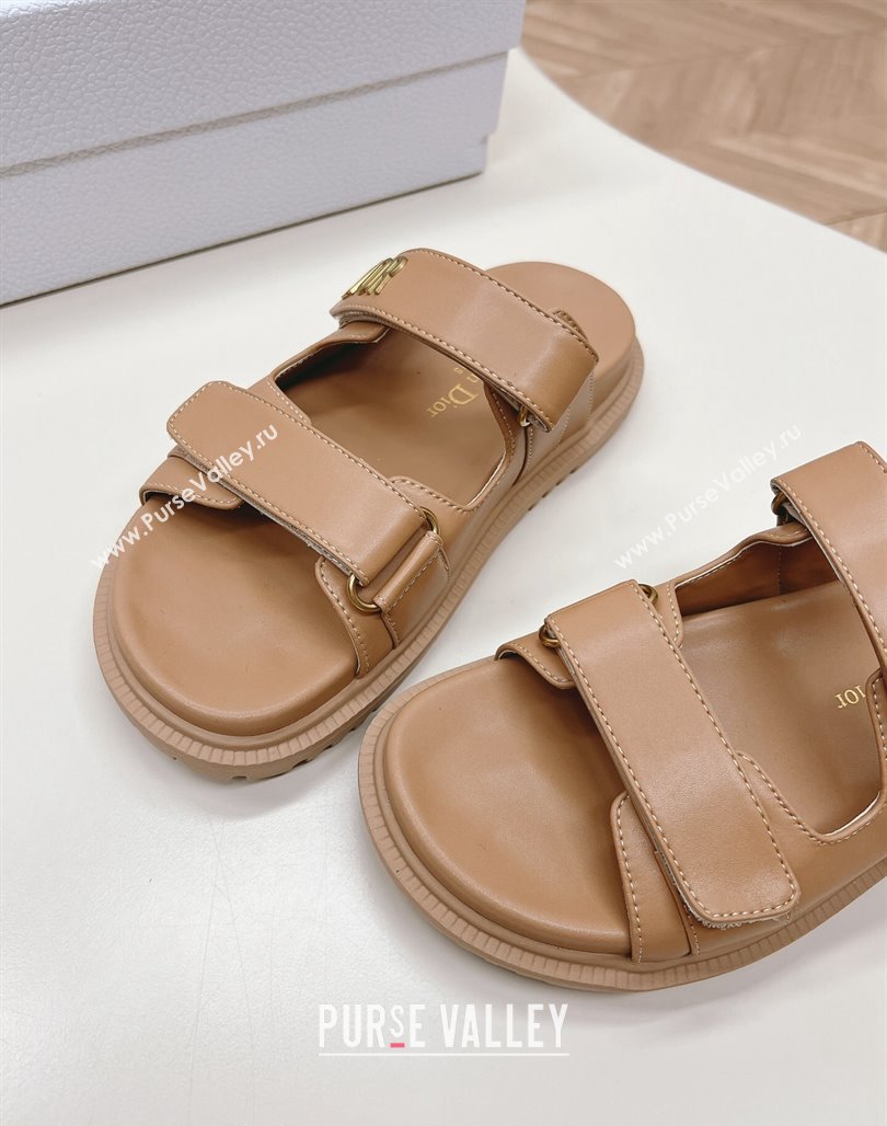 Dior Dioract Slide Sandals in Calfskin Light Brown 2024 0226 (MD-240226074)