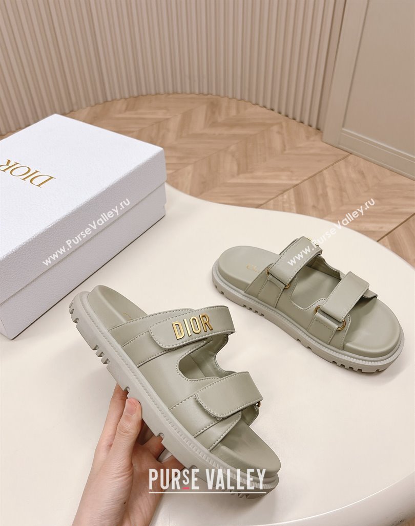 Dior Dioract Slide Sandals in Calfskin Grey 2024 0226 (MD-240226075)