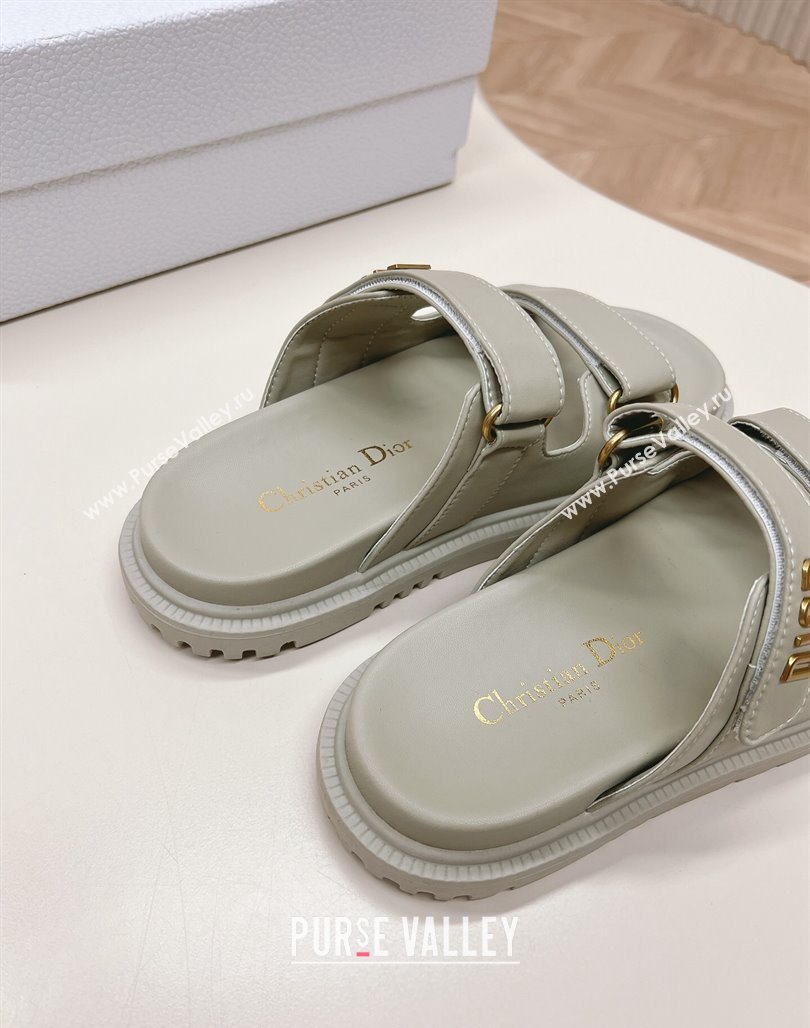 Dior Dioract Slide Sandals in Calfskin Grey 2024 0226 (MD-240226075)