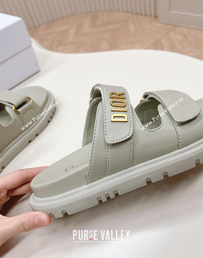 Dior Dioract Slide Sandals in Calfskin Grey 2024 0226 (MD-240226075)