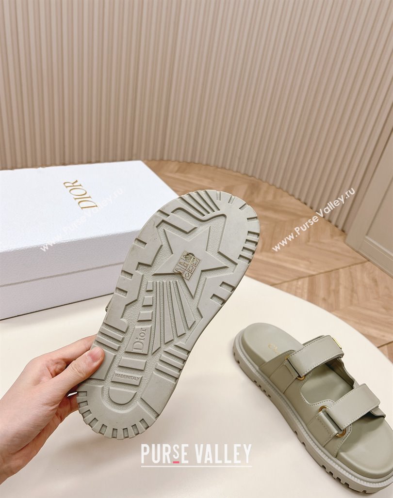 Dior Dioract Slide Sandals in Calfskin Grey 2024 0226 (MD-240226075)